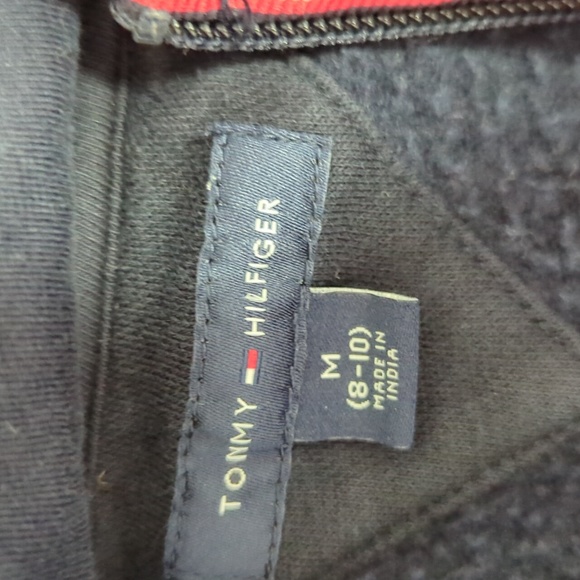 Boys Tommy navy cotton hoodie - Fits Small - Picture 3 of 6